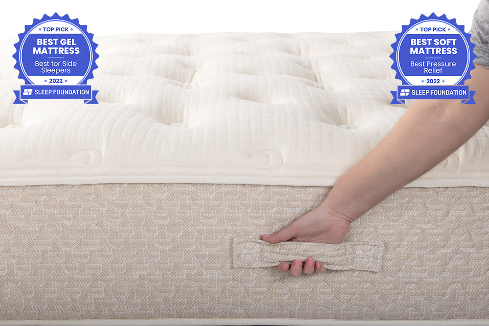 woman reaching for the lytton mattress handle