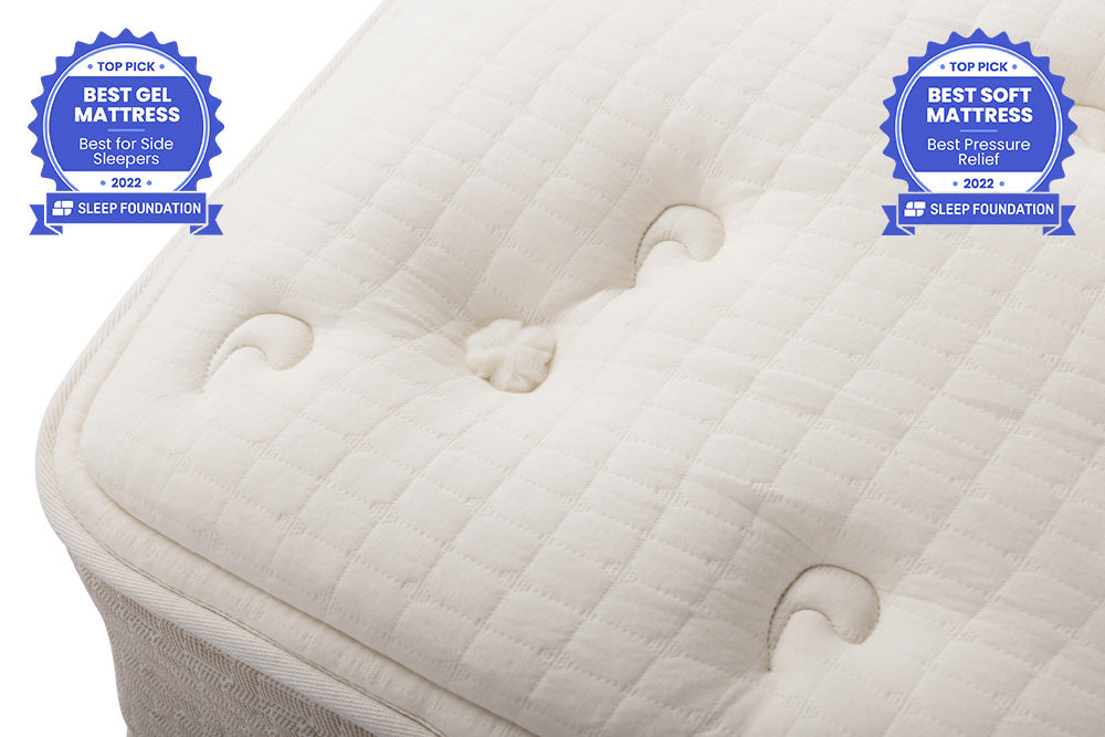 close up of the lytton mattress padded top stitching